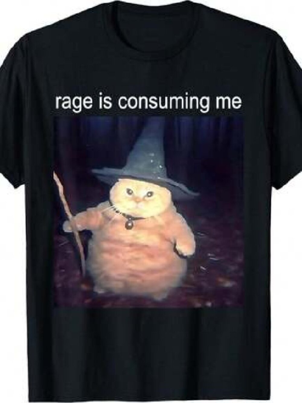 NWOT 100% Cotton Funny Black t-shirt - rage is consuming me (3XL)